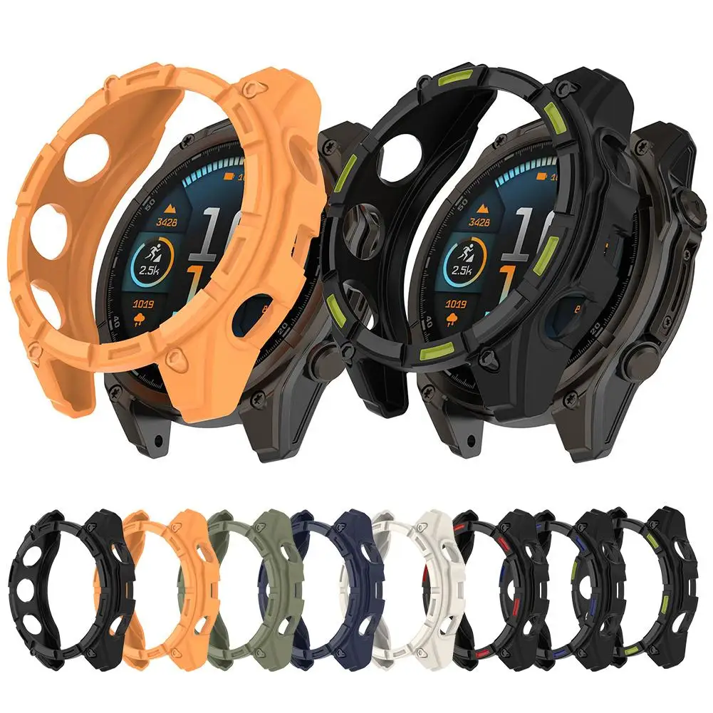 

Защитный чехол для часов Garmin Fenix8 53 мм/47 мм ПК + закаленное стекло, пленка, встроенная защита от падения, устойчивая к царапинам часы N6X9