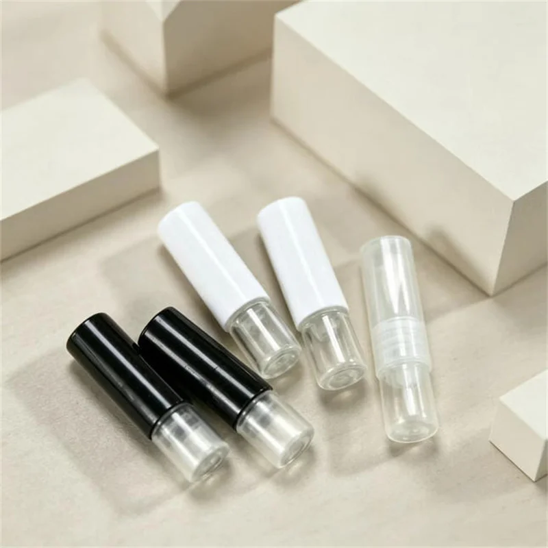 5-200PCS 1ML Portable Glass Perfume Bottles Set Spray Bottle Refillable Sample Dispenser Travel Perfume Pumps for Fragrance