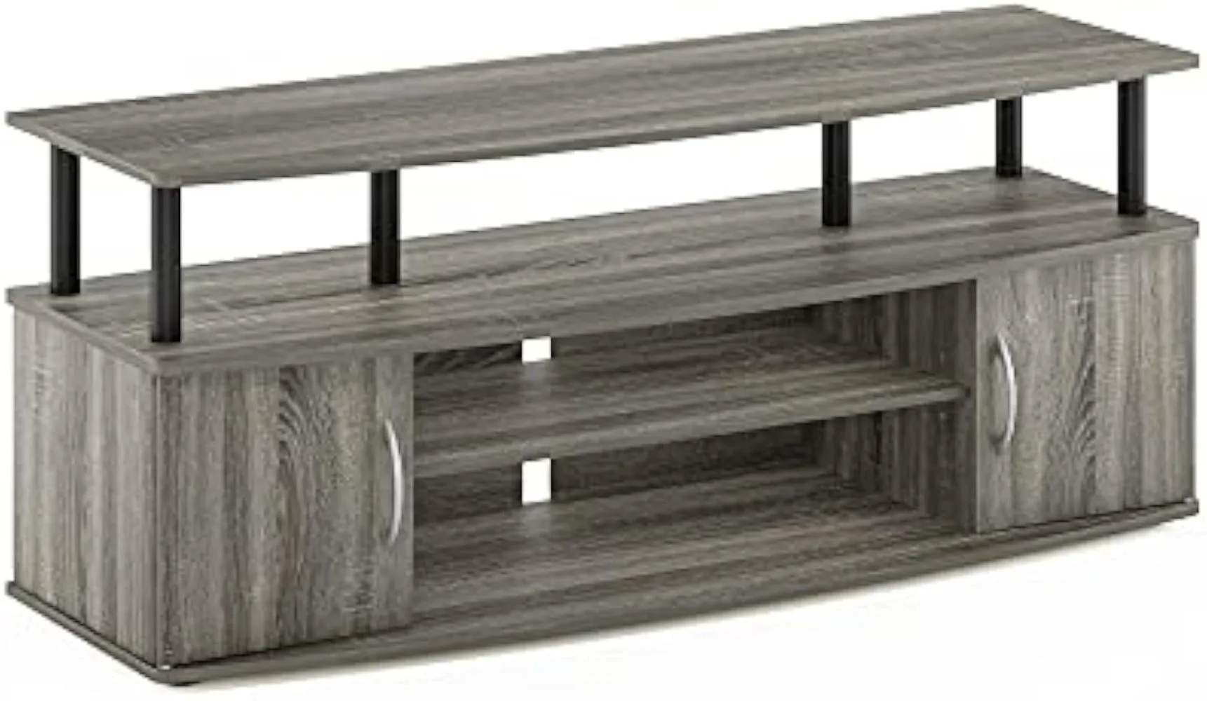 

Furinno JAYA Large Entertainment Stand for TV Up To 55 Inch, French Oak Grey/Black