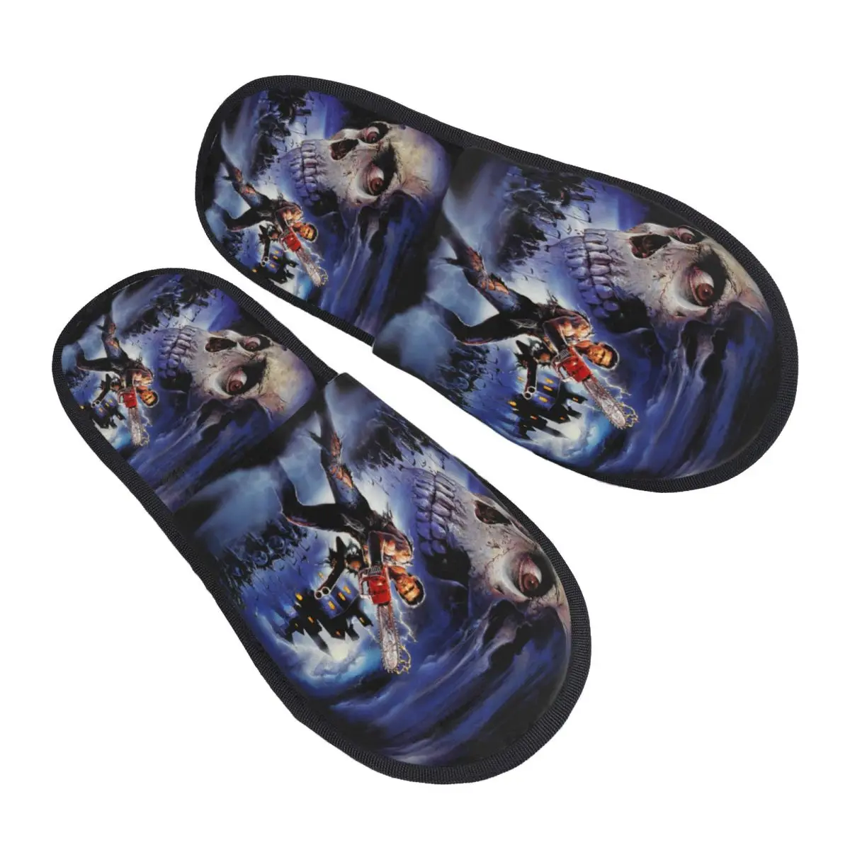 Custom Evil Dead Memory Foam Slippers Women Cozy Warm Supernatural Horror Film Army of Darkness House Slippers