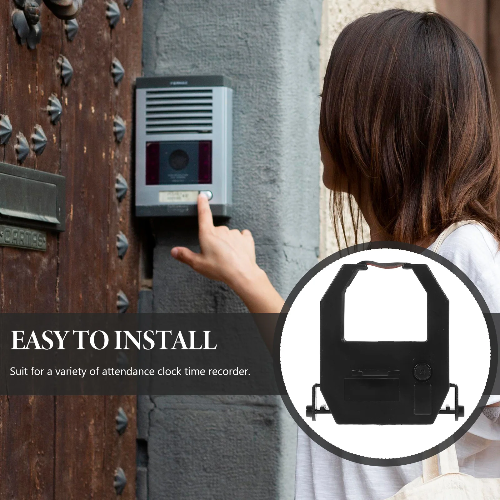 Attendance Clock Ribbon Frame Universal Replacement Digital Time Recorder Ribbon Printer Cartridge Clear Printing