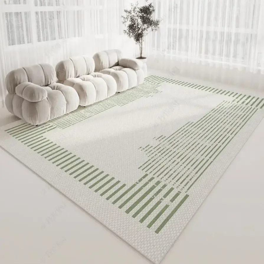 Japanese and Korean style modern style rugs green fashion geometric minimalist carpets for living room bedroom home decor mat