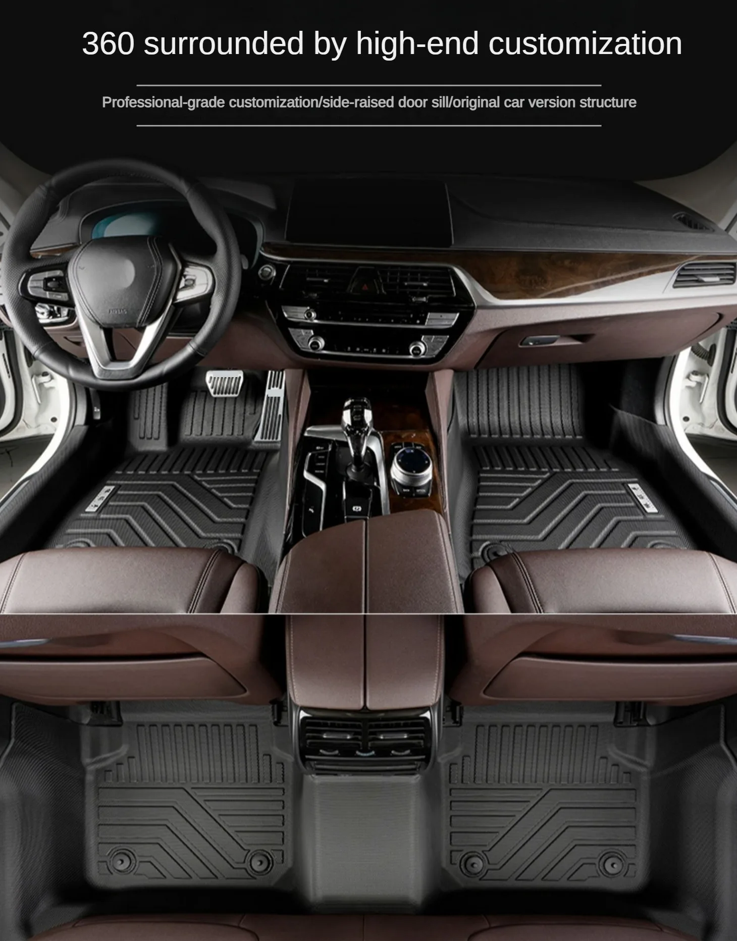الحصير TPE لسيارات BMW-5 series i F10/11 G30/31 2011-2023 LHD ICEV تغطية كاملة مقاوم للماء عتبة محيطة الملحقات
