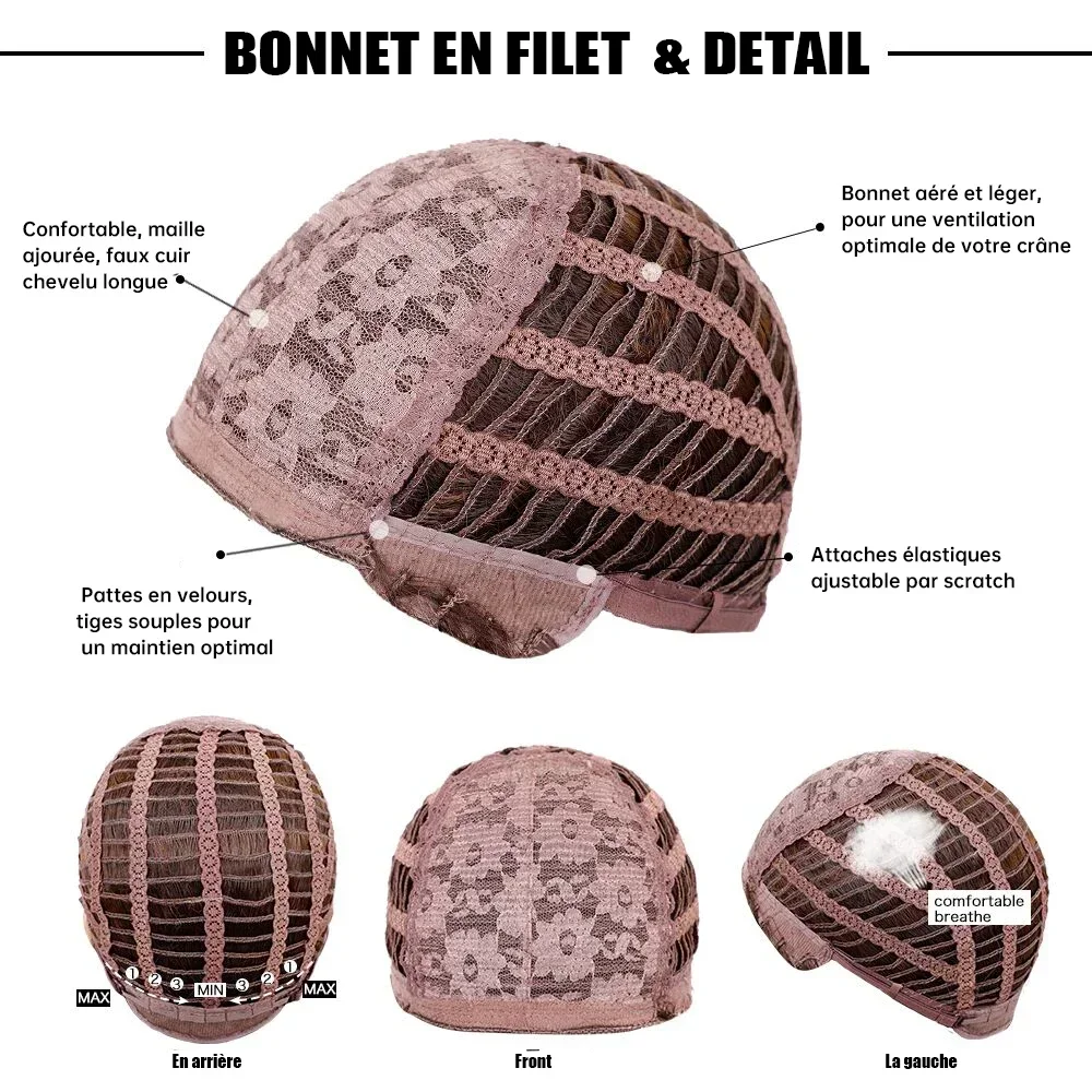 Perruques synthétiques droites longues avec frange pour femmes, perruques ondulées naturelles, cheveux cosplay, rouge, marron, cuivre, vidéo