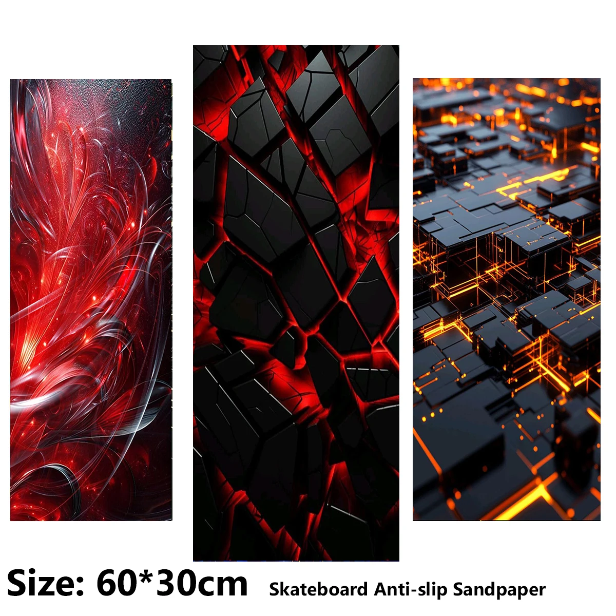 

Square Geometric Irregular Pattern ElecStric Scooter Anti-slip Sticker Sandpaper Skateboard Grip Tape Sheet 60*30cm
