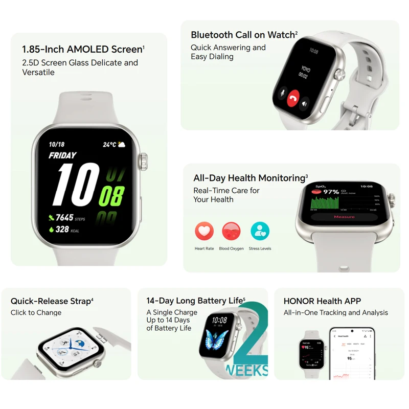 HONOR CHOICE Watch 2i Global Version 14-Day Long Battery life 1.85