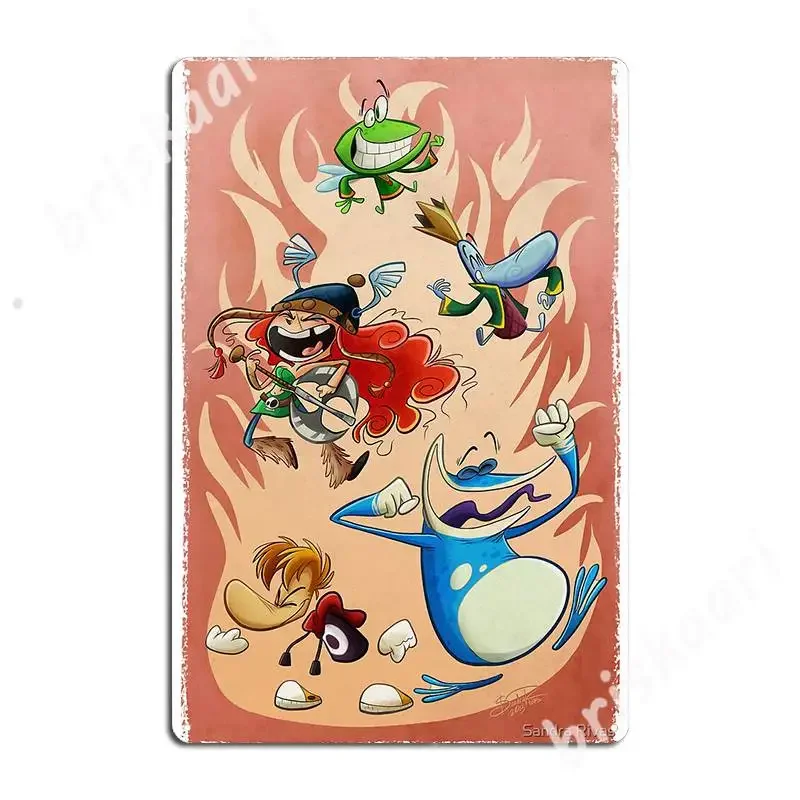 Rayman Legends علامات معدنية جدار ديكور جدار جدارية سينما تصميم Ales Mansay مع ملصقات لافتة من القصدير lum