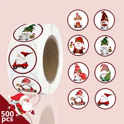 500pcs/Roll Christmas Gnome Dwarf Stickers Christmas Party Seal Labels Stickers for DIY Gifts Package Envelope Stationery Decor