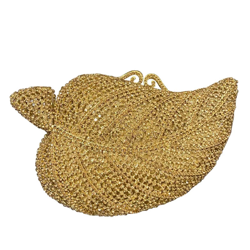 

Lady Tree Leaf Gold/Orange/Green/Blue Crystal Evening Bags Diamond Party Purses Women Clutch Purse Metal Minaudiere Wedding Bags