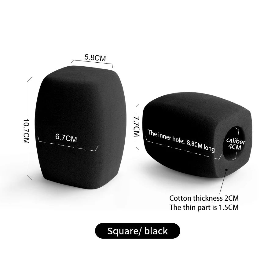 2pcs Square Flocking Microphone Foam Windshield Interview Cover Logos Windscreens Mic Sponge