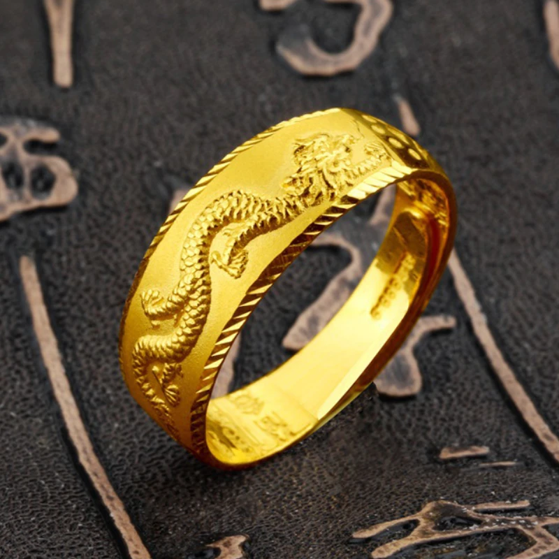 Anillos Ring For Man Luxury Engraving Dragon Adjustable Ring Fashion Jewelry Male Two Color Gold Finger Gift Tentacles 반지