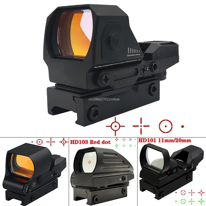 Hd101AJ Red Dot Sight HD101 Collimator Rifle Red Green Dot Reflex Sight Scope Fit 20mm Weaver Rail for Airsoft / Hunting Rifle