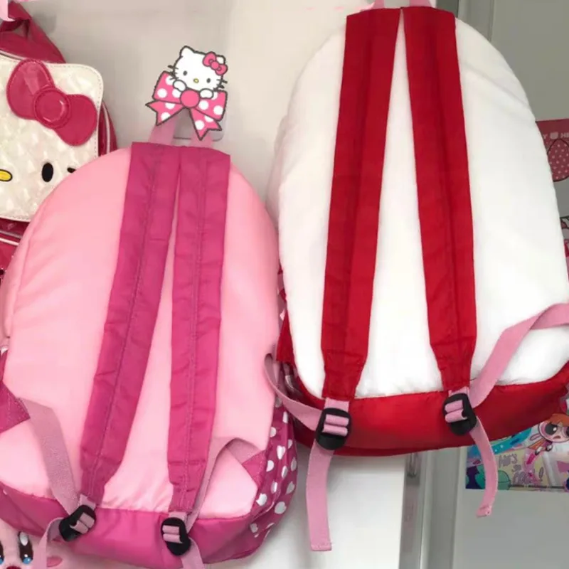 Sanrio Hello Kitty Cute Cartoon Plaid Backpack Y2k Women Fashion Large Capacity Kawaii Schoolbag Casual Shoulder Bags My Melody