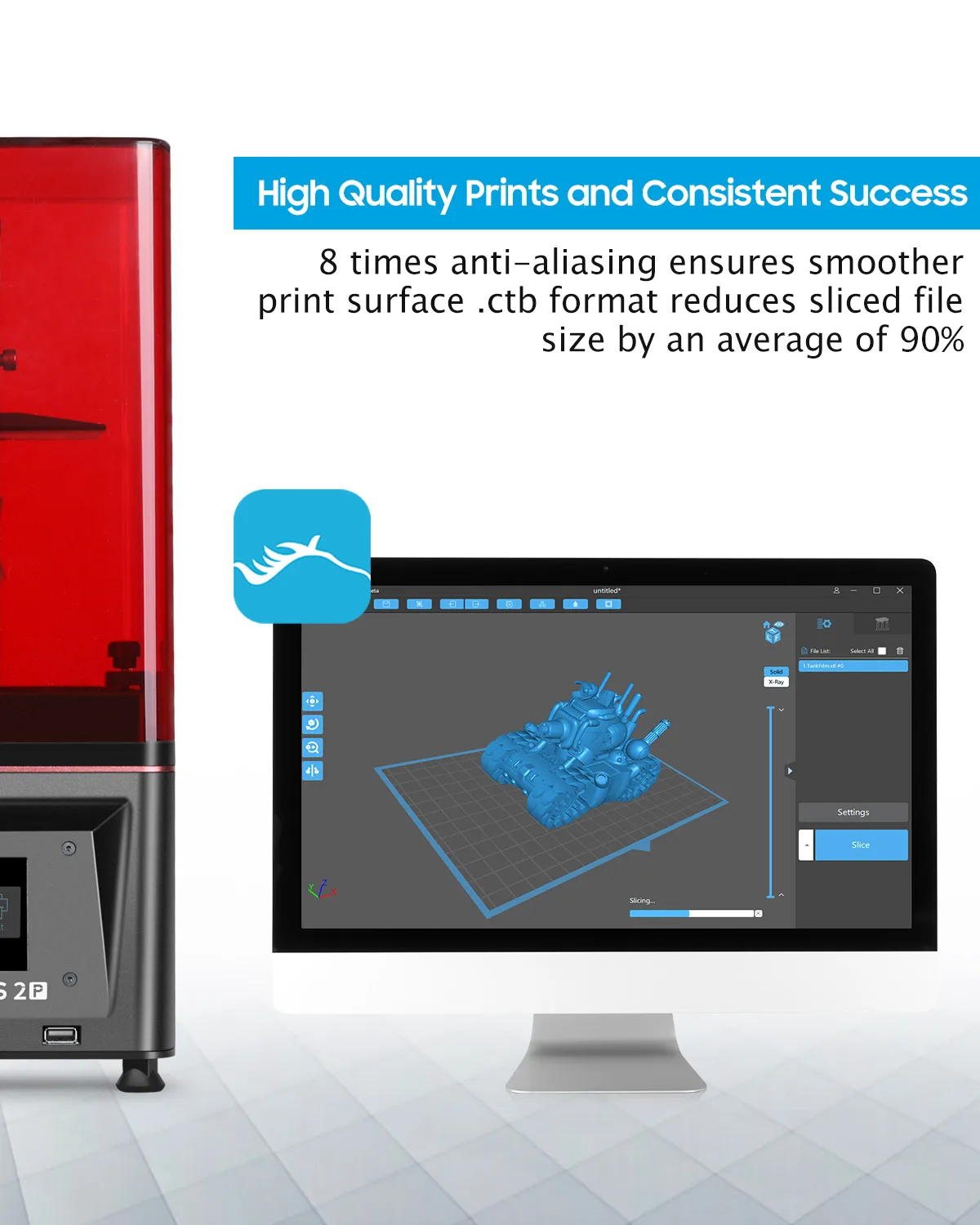 ELEGOO Mars 2 Pro 3D Printer 200*70*155cm 6.08 inch LCD 3D Printer UV Photocuring 3D Drucker Resin 3D Printer imprimante 3d