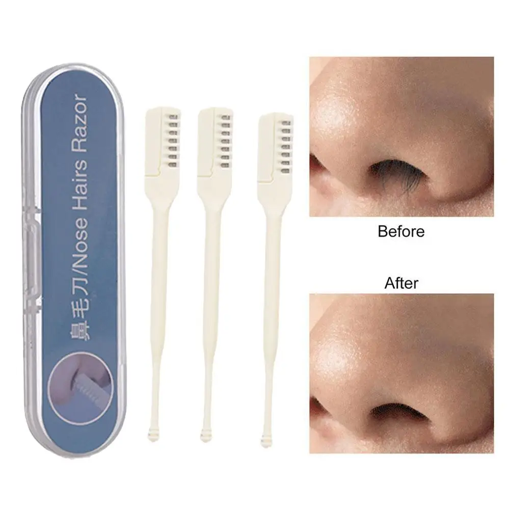 Cortador de pelo Nasal para hombres y mujeres, cortador de pelo Nasal giratorio de 2023 grados, Manual, seguro, portátil, 1/2/3 piezas, 360