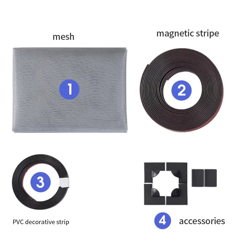 Magnetische Fensterzubehörteile, DIY-Dekorstreifen aus weichem PVC, magnetische Ecken, magnetisches Fliegengitter, Moskitonetz