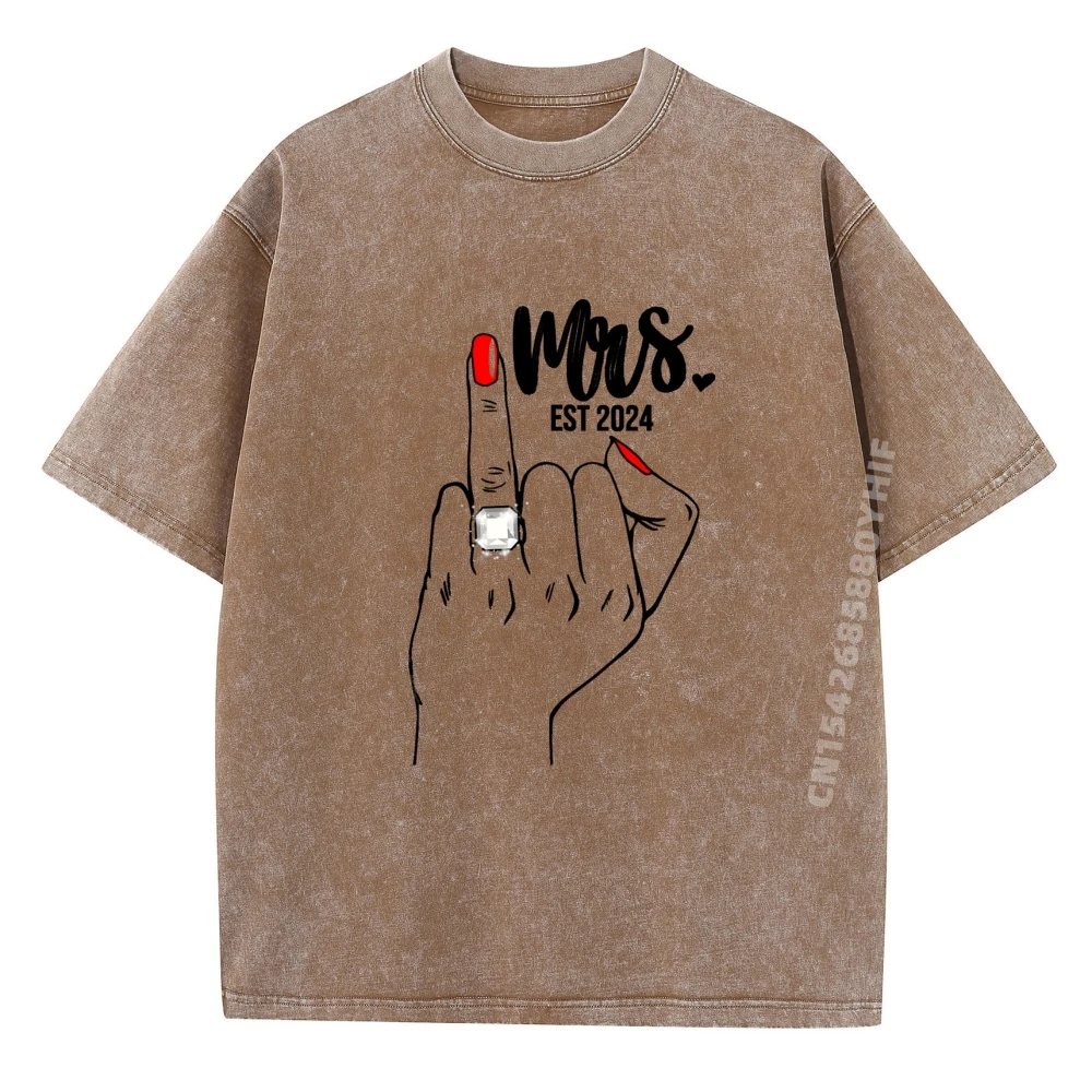 

Миссис Эст. 2024, просто жена, свадебное кольцо на палец, мужская дизайнерская одежда для невесты, рубашка большого размера, мужская рубашка в уличном стиле