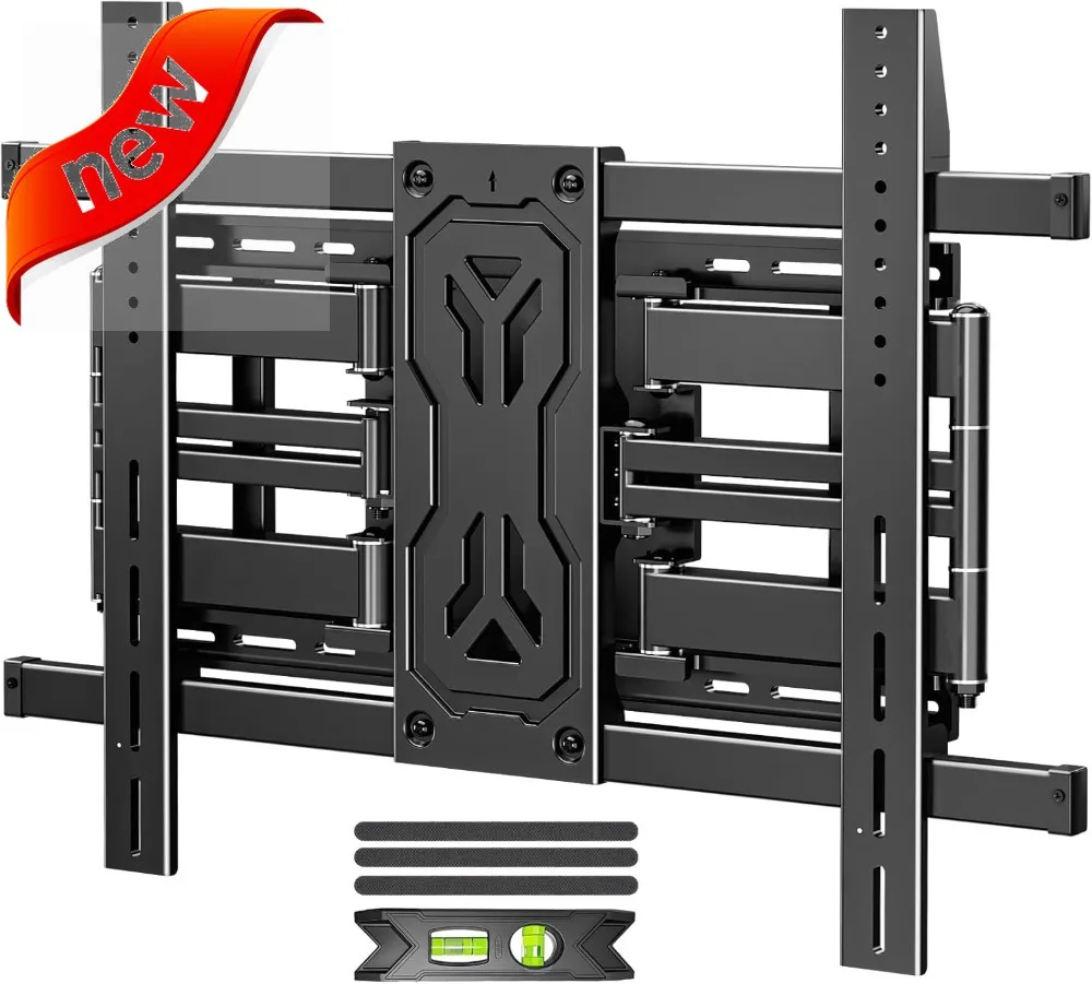 

Сверхмощное настенное крепление для телевизоров с полным движением для больших телевизоров диаметром 50–110 дюймов, вместимость 250 фунтов, тонкий дизайн с поворотом и наклоном, 800x600 мм