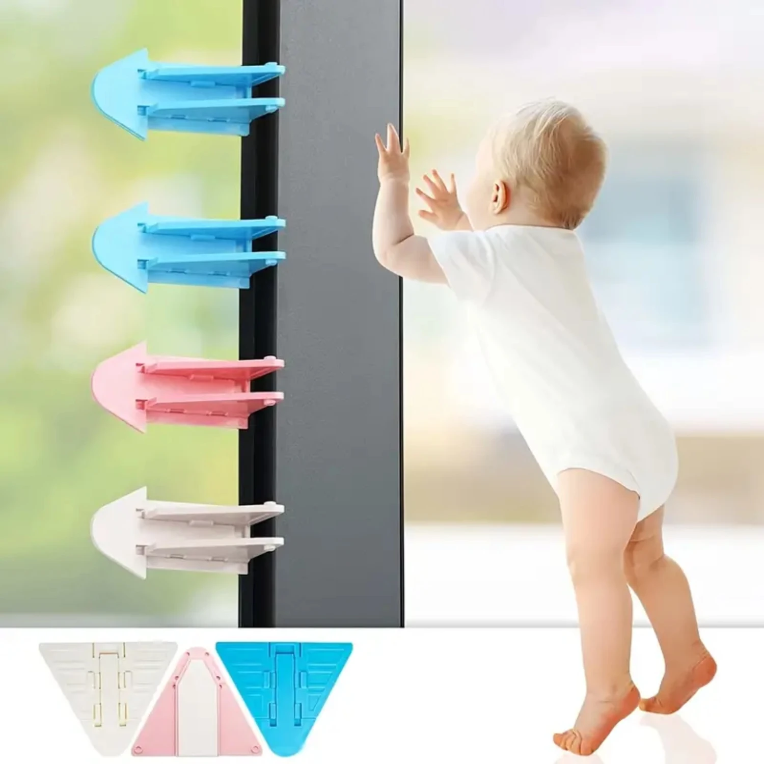 Maximum Protection Secure Baby Sliding Door and Window Safety Lock - Reliable Anti-Opening Childproof Cabinet Lock Buckle for Ul