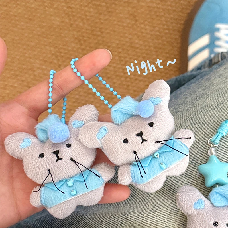 พวงกุญแจหนูตุ๊กตาขนนุ่ม; พวงกุญแจหนูน่ารักสำหรับกระเป๋า; จี้ตกแต่งกระเป๋าเป้; ของขวัญพวงกุญแจคู่รักที่สมบูรณ์แบบ