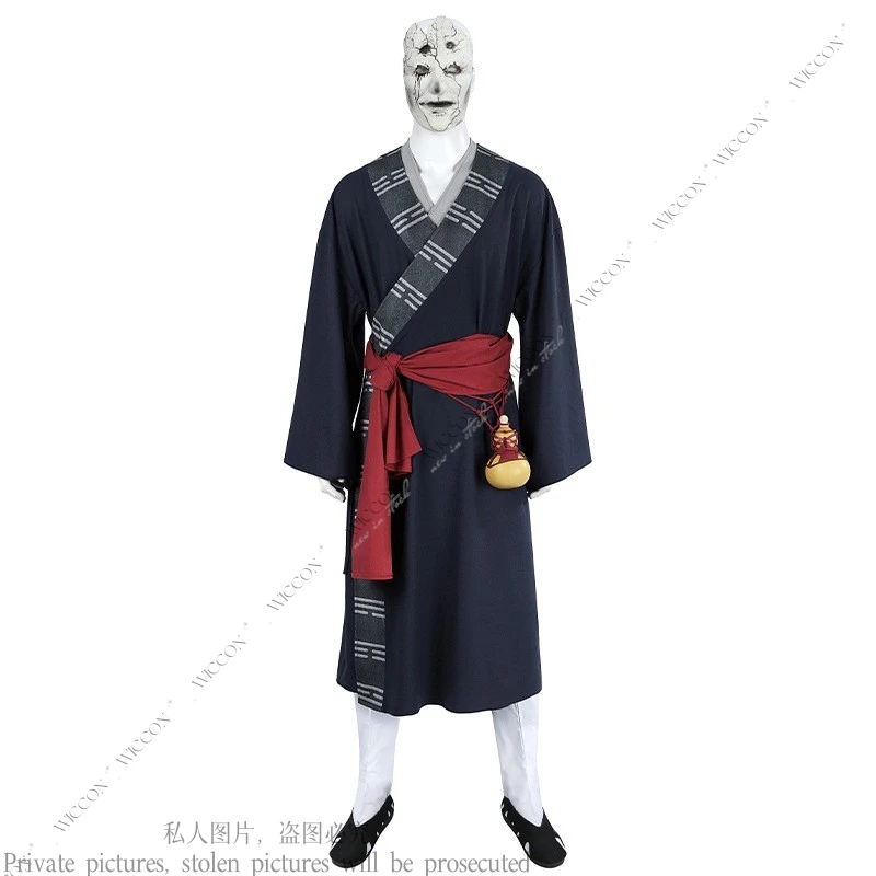 Black Myth Wukong Mi Dao Ren Cosplay Costume Uniform Mi Taoist Halloween Party Comic-Con Halloween Party Women Men Props Mask