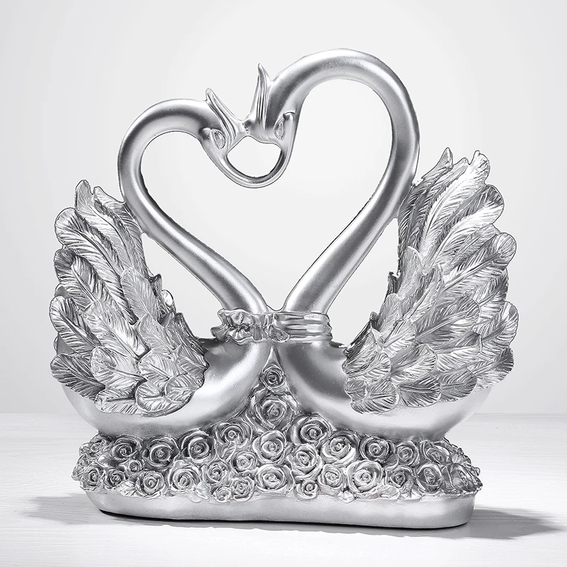 

European Resin Swan Ornaments Home Livingroom Table Accessories Decoration Hotel Office Desktop Figurines Crafts Wedding Gifts