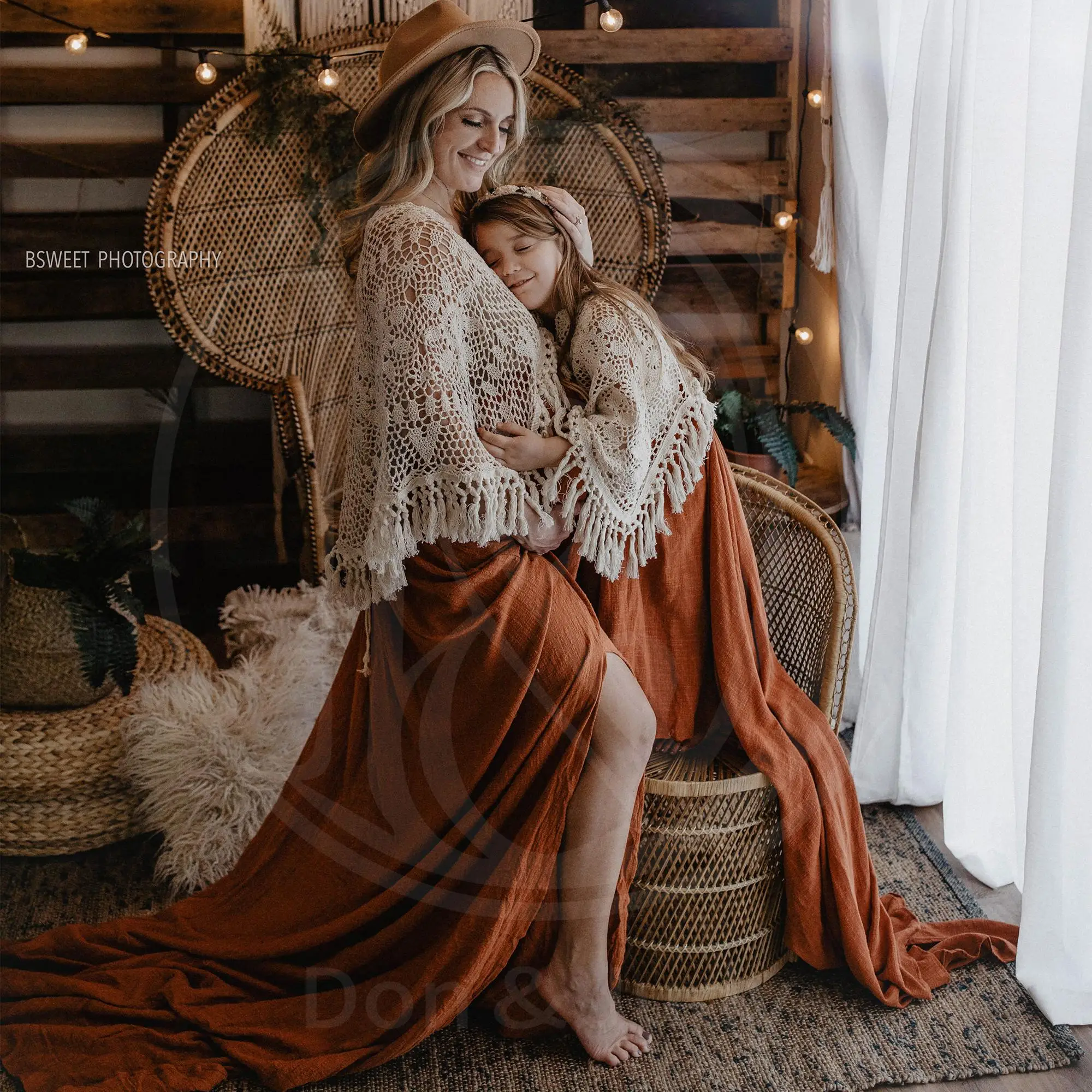 Don&Judy Boho Style Maternity Photoshooting Dress Baby Shower Maxi Dresses Pregnant Woman Photo Props Dress