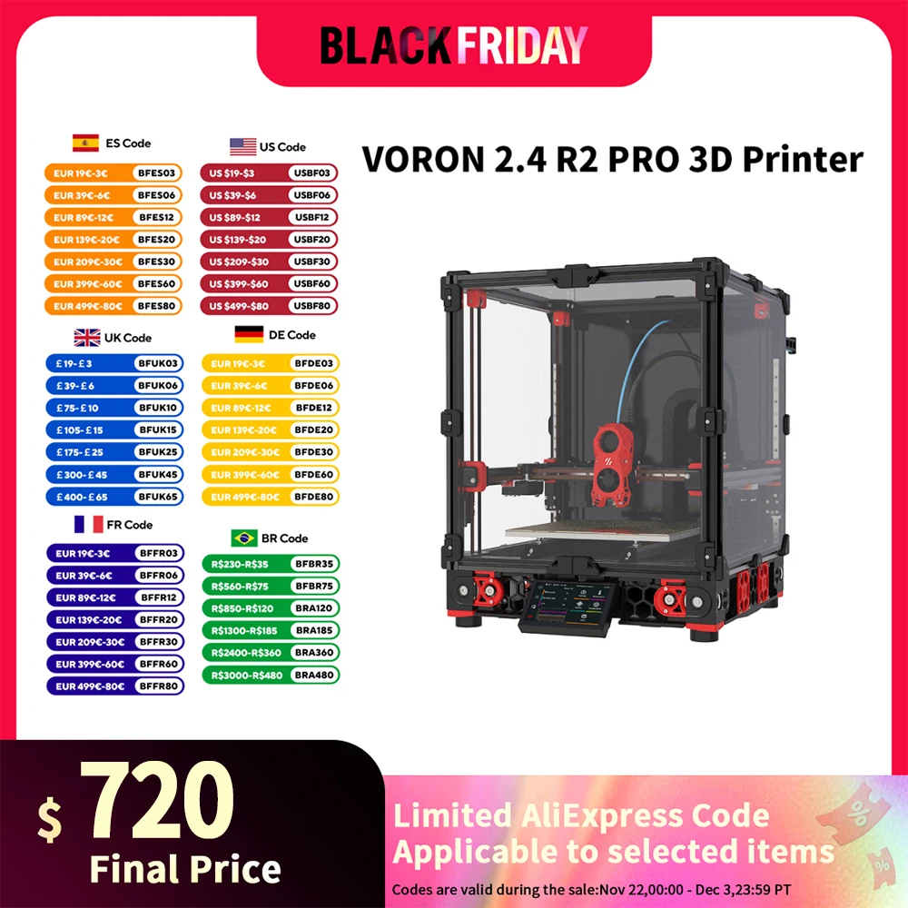 Latest Version Voron 2.4 R2 Pro Support High Speed Printing DIY 3D Printer Parts with HDMI5 Screen CNC TAP Stealburner Extruder