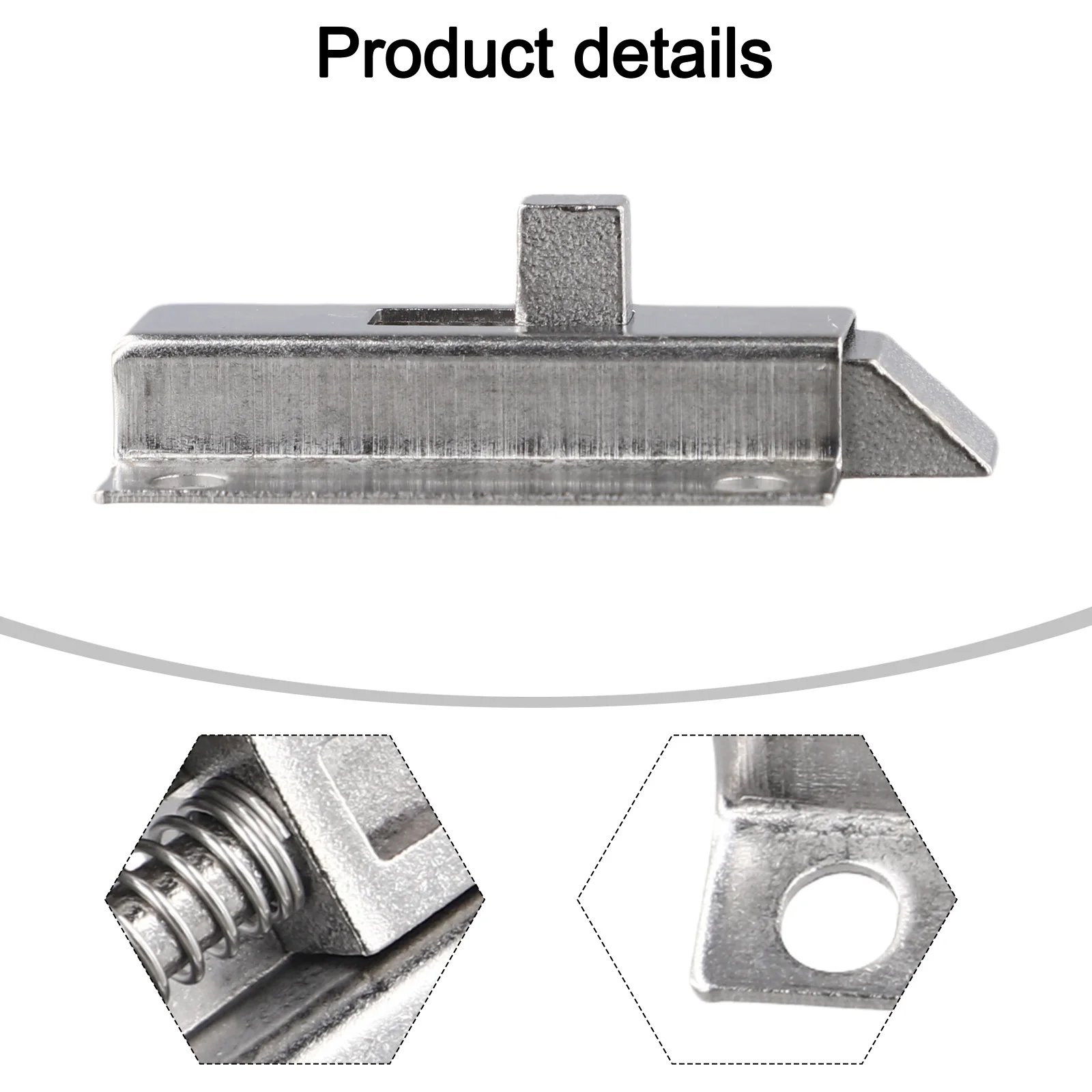 Door Bolt Latch, 50mm 2-inch Metal Security Automatic Window Gate Spring Bounce Lock For Door Fixing, Window Fixing