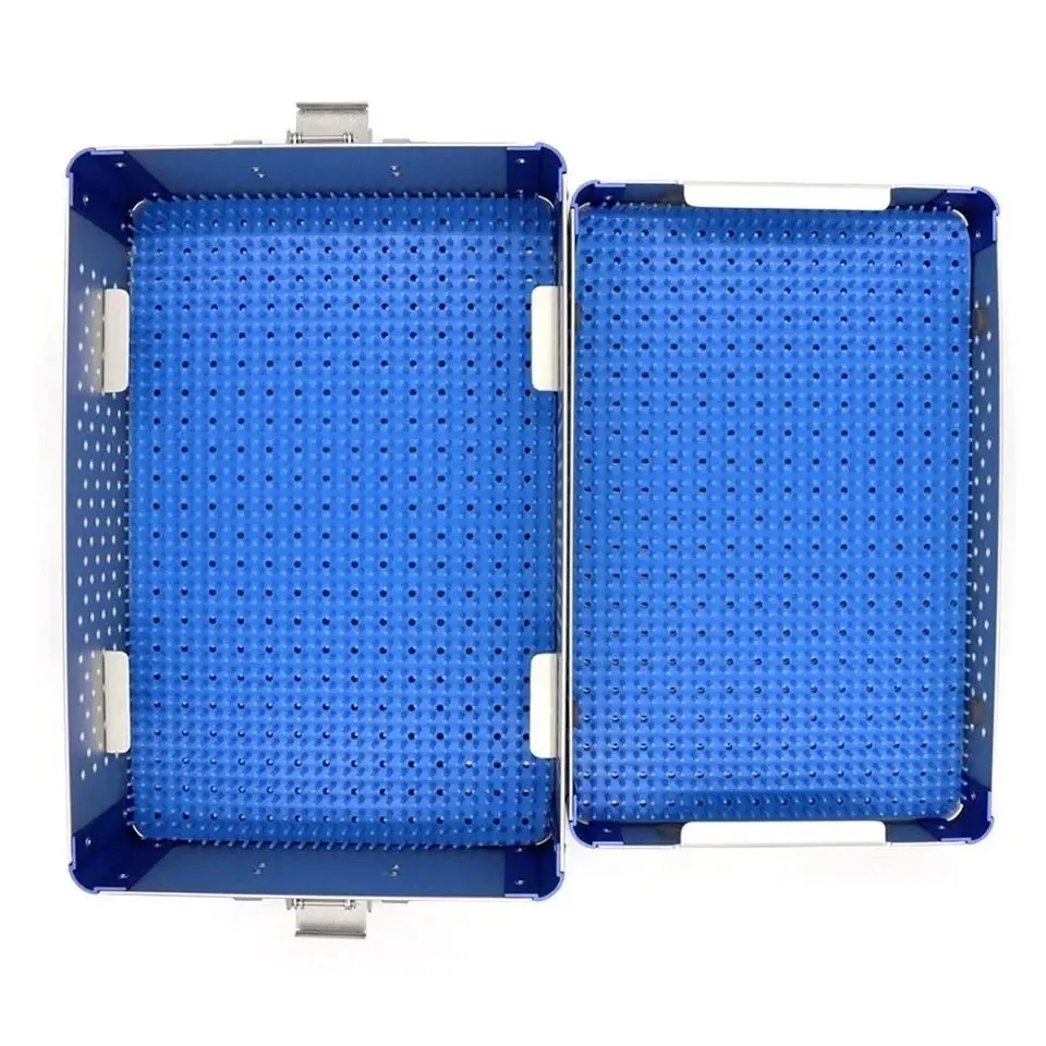 Stainless Steel Two-Layer Instrument Sterilization Tray Case Box