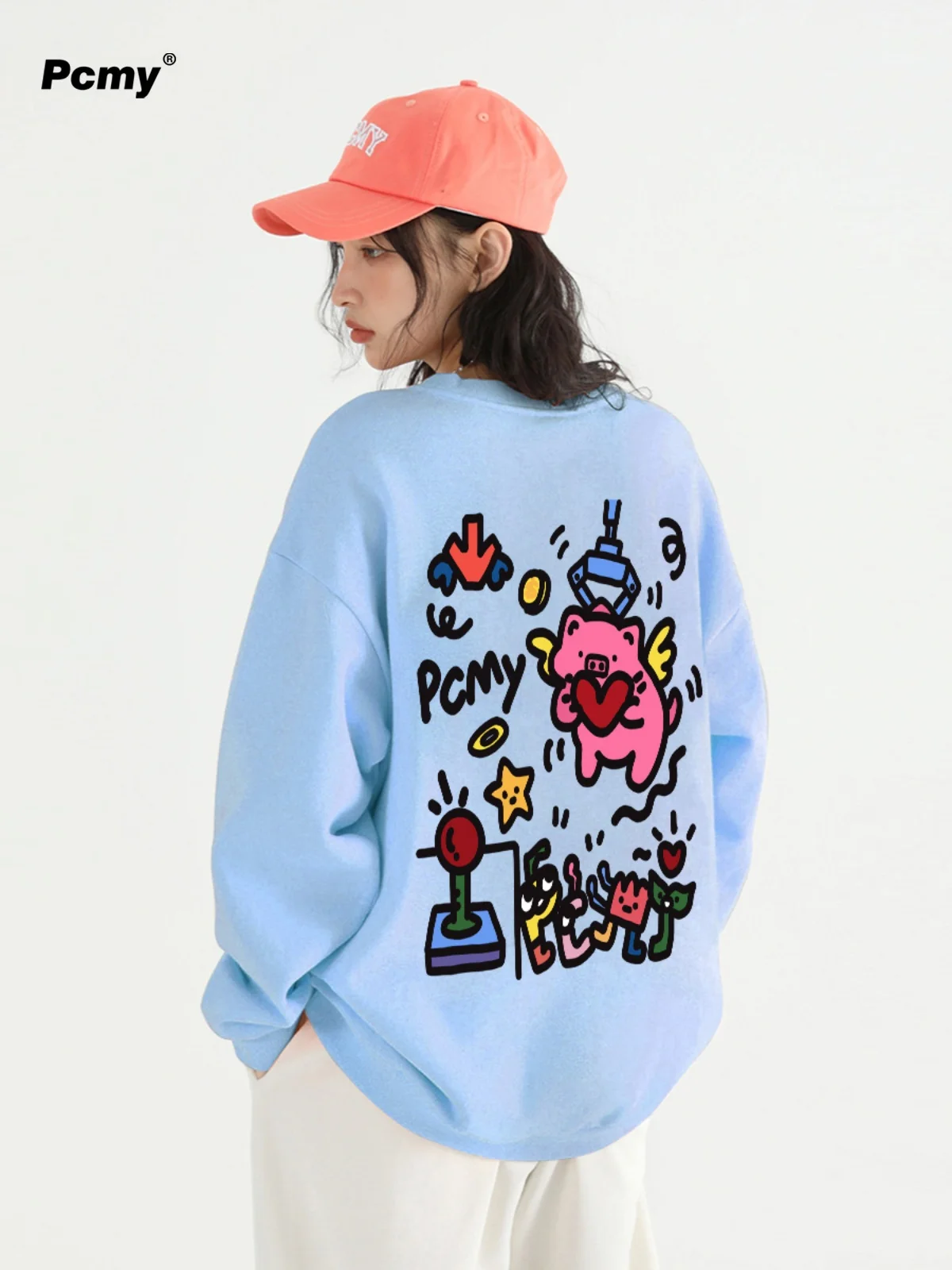 

Pig Catch Doll Tide Brand Flow Long Sleeve 2024 Autumn and Winter New casual hoodies Crew Neck Sweatshirts