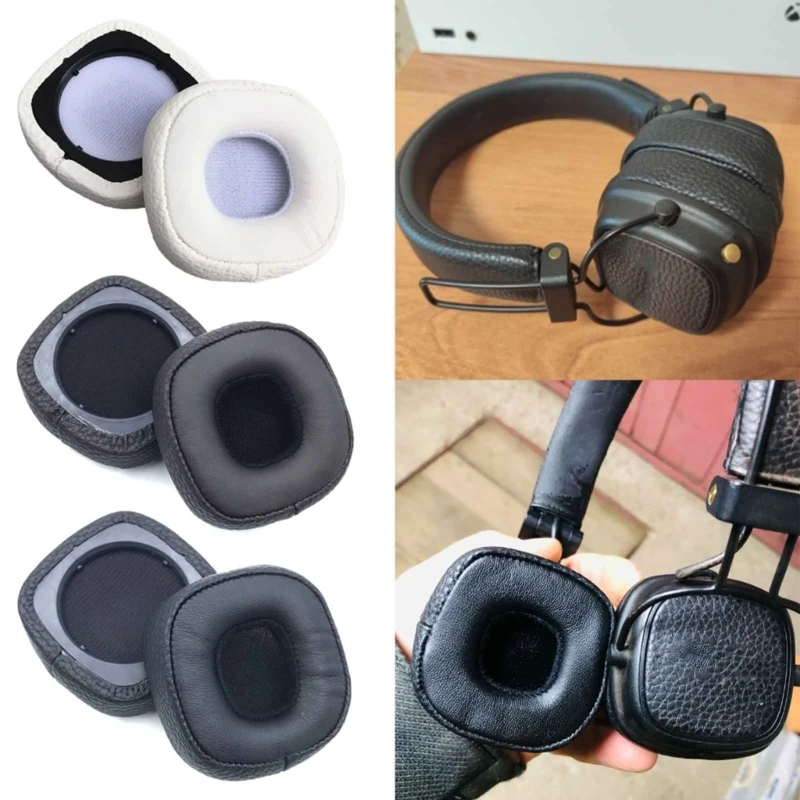 Soft Sponge Earpads Protain Leather Earphone Earmuffs Ear Cushions for Marshalls Major3 Headsets Headphone Eartips F19E