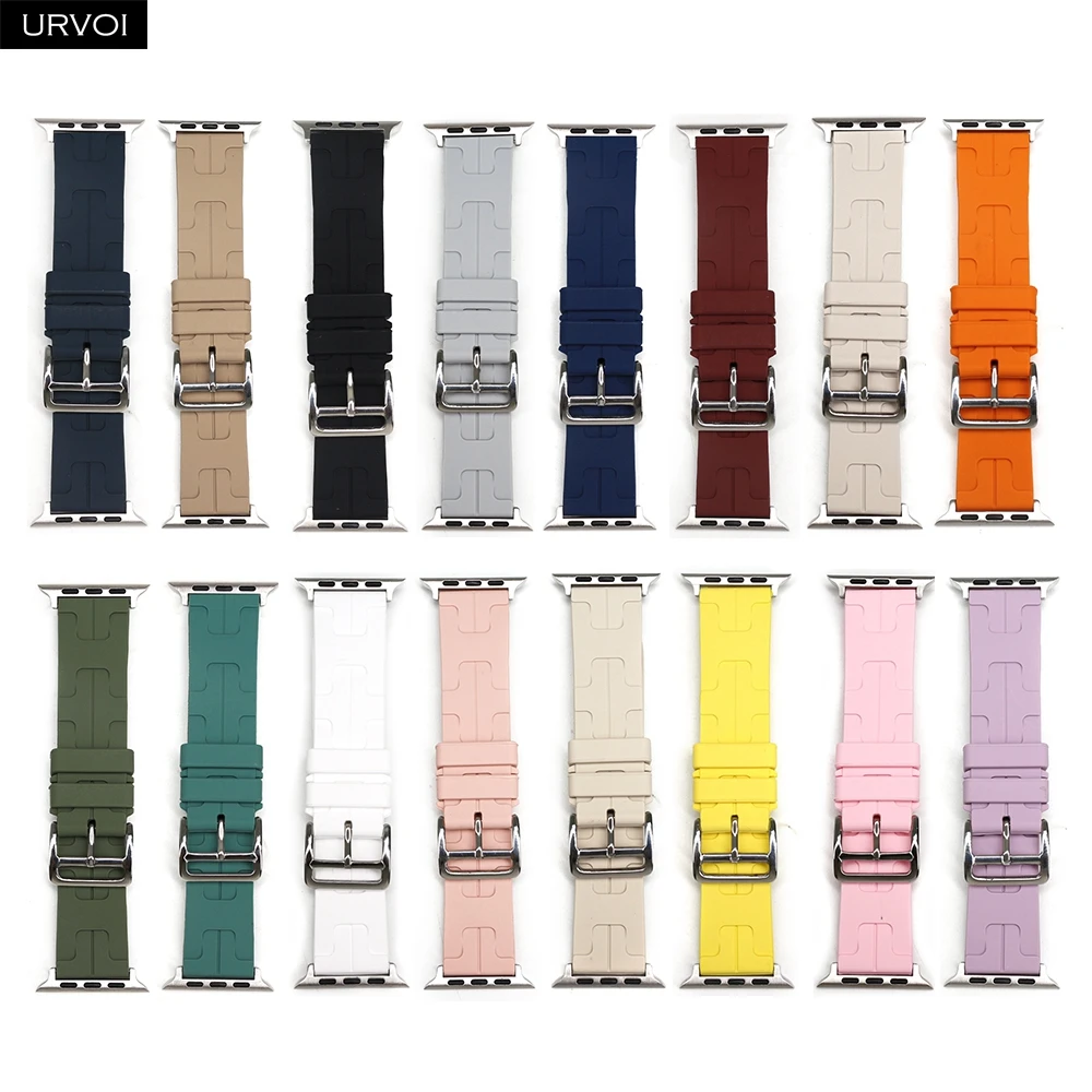 URVOI Kilim Band for Apple Watch Series 10 9 8 7 6 S5 Rubber motif Single Tour sport silicone strap for iWatch pin buckle image 5
