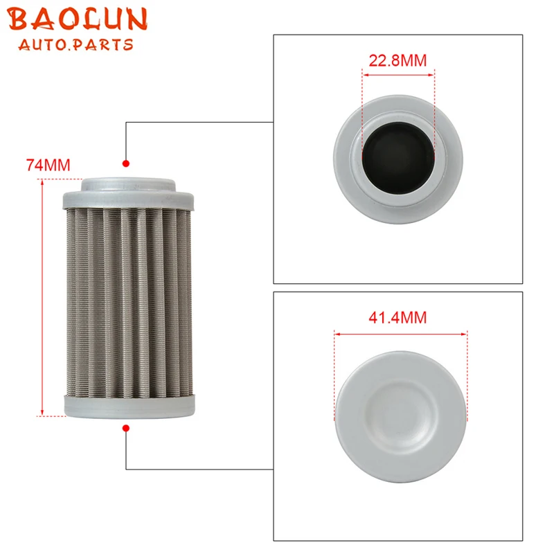 BAOLUN   Ethanol Fuel Compatible Stainless Steel 100 micron Mesh Fuel Filter Element E85 GAS Each fuel filter AN6  AN8  AN10