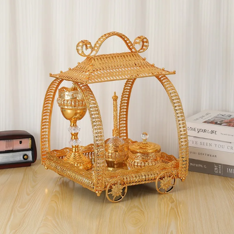 

Set Retro six-piece set Light luxury wrought iron incense burner ornament Personalized portable incense burner set