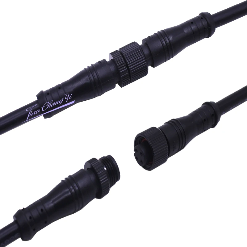 5/10/20/50 pairs 18AWG 20AWG Male to Female 2pin 3pin 4pin  led Connector Waterproof IP68 Black Cable for LED Strips Light