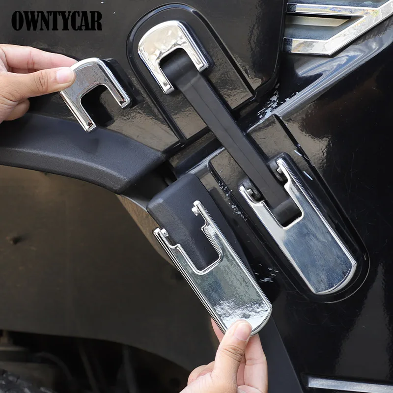 

For Hummer H2 2003 2004 2005 2006 2007 2008 2009 Aluminum Alloy Chrome Car Hood Side Hinge Cover replace accessories