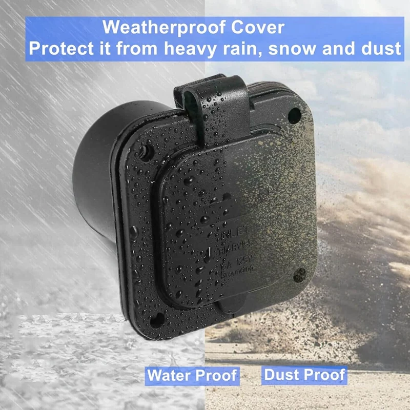 ABDJ-15 أمبير منفذ التوصيل، 5-15 125 فولت RV المخرج مع غطاء مقاوم للماء لسقيفة قارب RV سلك تمديد كهربائي