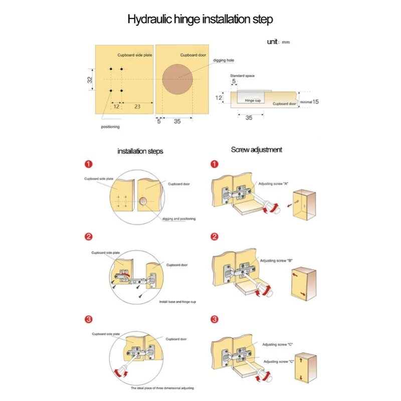 النجارة ثقب الرقص 35 مللي متر المفصلي فتاحة محدد قابل للتعديل الحفر أداة تحديد المواقع JL35-A1 #4