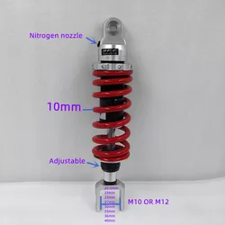 10mm spring 305mm 325mm adjustable Shock Absorber for  SUZUKI  Kawasaki Ninja 250R Ex25 Ninja250 Ninja300  ZX6R ZX600R