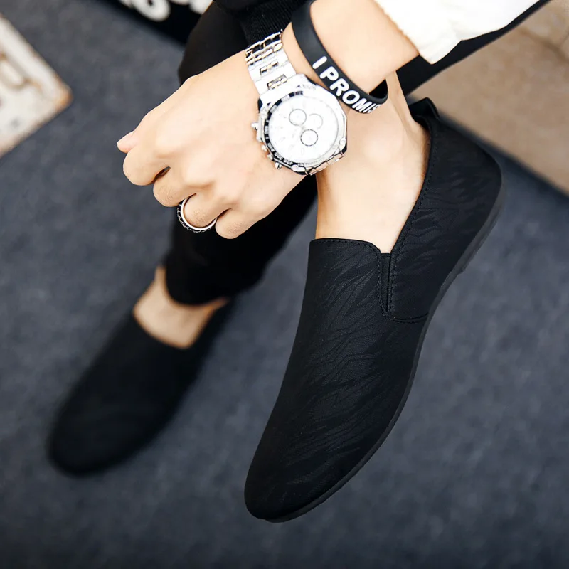 Men Walking Shoes Casual Lightweight Non-slip Slip on Loafers Fashion Comfortable Solid Color Round Head Solid Color Flats