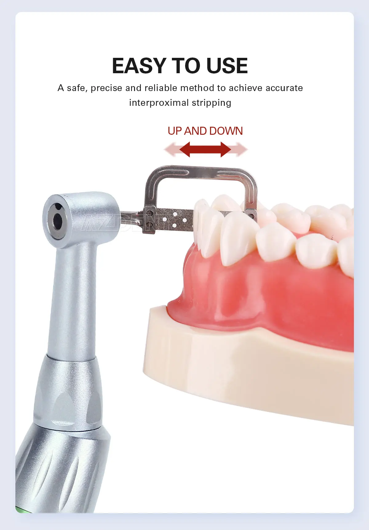 AZDENT Dental 4:1 Reduktions-Interproximal-Stripping-Winkelstück mit 40HD-Stripping-Niedriggeschwindigkeits-Handstück Zahnmedizinisches Instrument – Detail 5