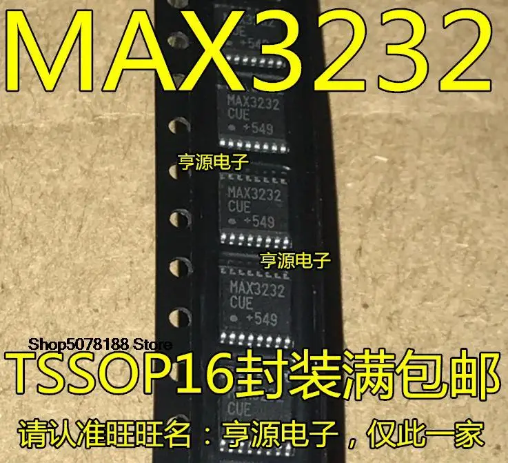 5pieces  MAX3232 MAX3232EUE MAX3232CUE TSSOP16 RS-232 Original