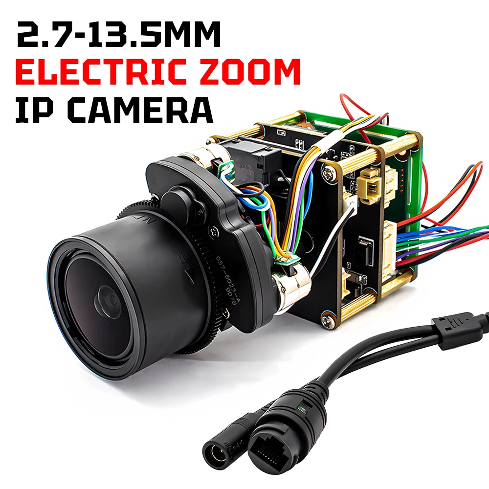 Auto Focus POE IP Camera Module 2.7-13.5mm Motorized 5X Zoom 8MP IMX335/IMX415 Black Ligh Sensor Onvif RTSP Security HD Webcam