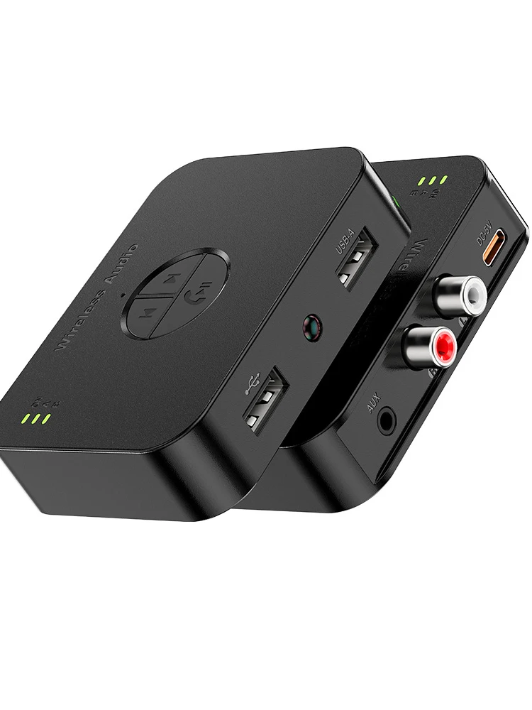 Odbiornik audio Bluetooth 6.0 z adapterem bezprzewodowym 3.5mm AUX RCA Stereo do muzyki bezstratnej, obsługujący odtwarzanie z dysku U, do samochodowych głośników i wzmacniaczy. — zdjęcie produktu 7