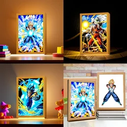 Anime Dragon Ball Z Light Painting Photo Frame Dragon Ball Figures Goku Action Figure Led Night Light Room Decor Gifts Moon Lamp