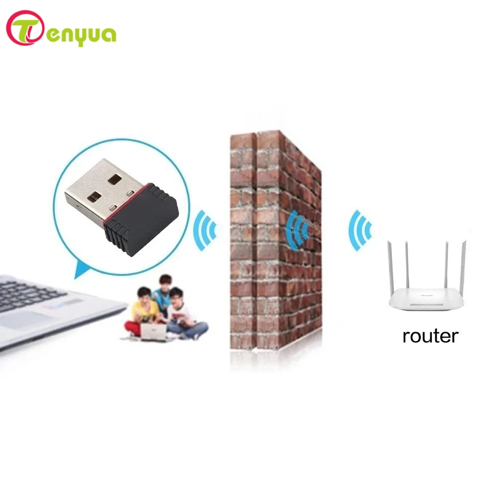 RTL8188 150 Мбит/с USB-адаптер Wi-Fi для Raspberry Pi, адаптер беспроводной сетевой карты Wi-Fi-ключ для настольного ноутбука, ПК с Windows