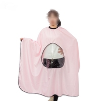 Salon Hairdressing Cape  Barber  With Transparent Viewing Window Haircut Cloak Apron Barber Shop Hairdressing Tool