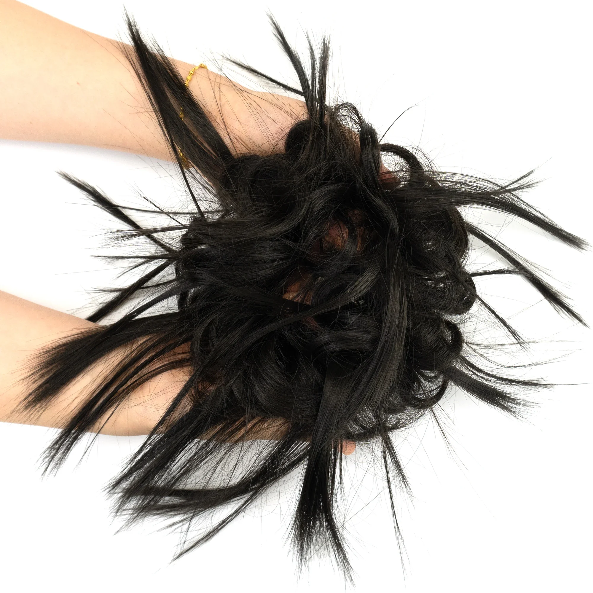 Synthetic Messy Hair Bun Piece Updo Fake Scrunchies Extension Curly Hairpieces Ponytail Chignon Headband Hair Buns for Women image 5