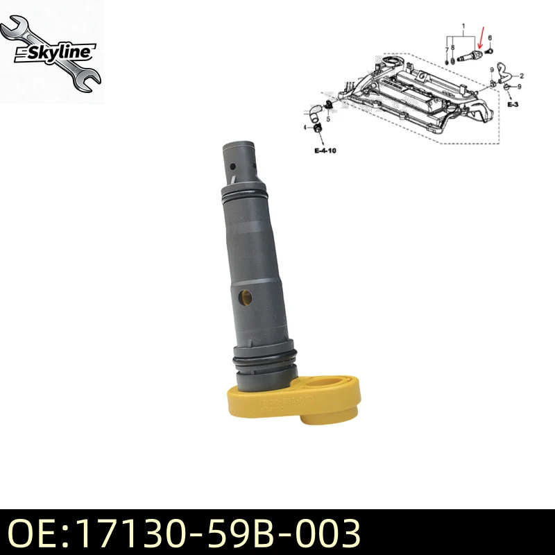 17130-59B-003 PCV Valve For 2016-2021 Civic TURBO 2017-2021 CR-V 2018-2022 Accord Positive Crankcase Ventilation Valve